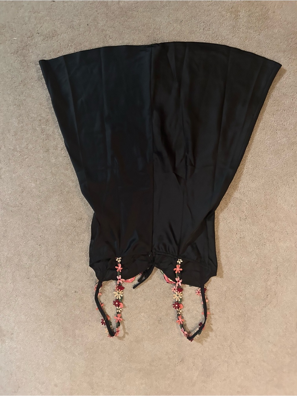 Women’s Black dress with Floral Straps